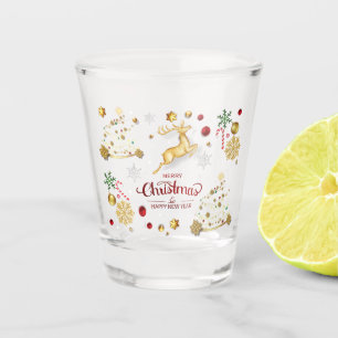 Vaso De Chupito Resto dorado rojo, moro árbol de Navidad