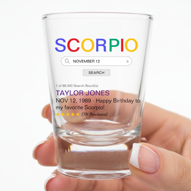 Vaso De Chupito Resultado de búsqueda de sitio web de astrología d (Scorpio Zodiac Sign Website Search Engine Result Shot Glass)