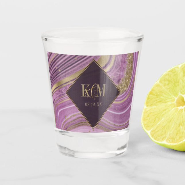 Vaso De Chupito Resumen Agate Boda Mauve ID827 (Anverso)