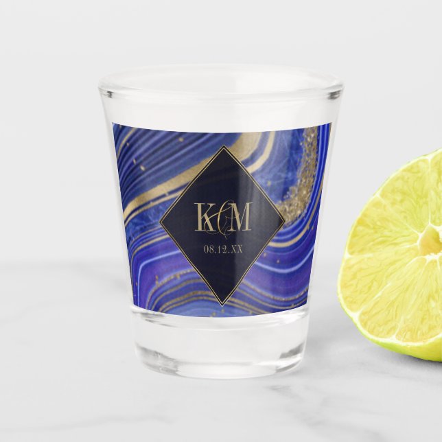 Vaso De Chupito Resumen Agate Boda Midnight ID827 (Anverso)