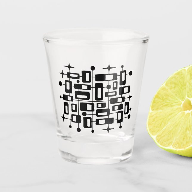 Vaso De Chupito Resumen Atómico Moderno Retro Mid Century (Anverso)