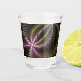 Vaso De Chupito Resumen brillante Trippy Colorido arte fractal 3D