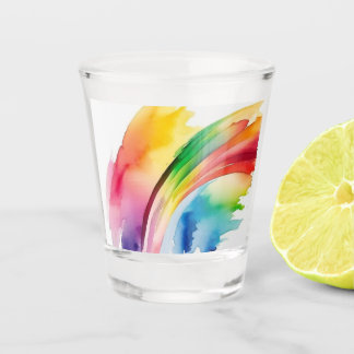 Vaso De Chupito Resumen de la acuarela del arco iris