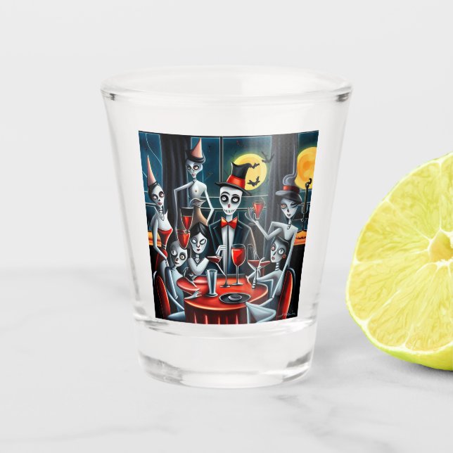 Vaso De Chupito Resumen de la fiesta de Halloween (Anverso)