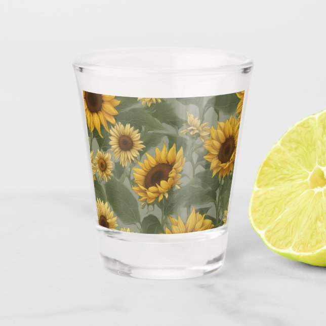Vaso De Chupito Resumen del girasol #337 (Anverso)