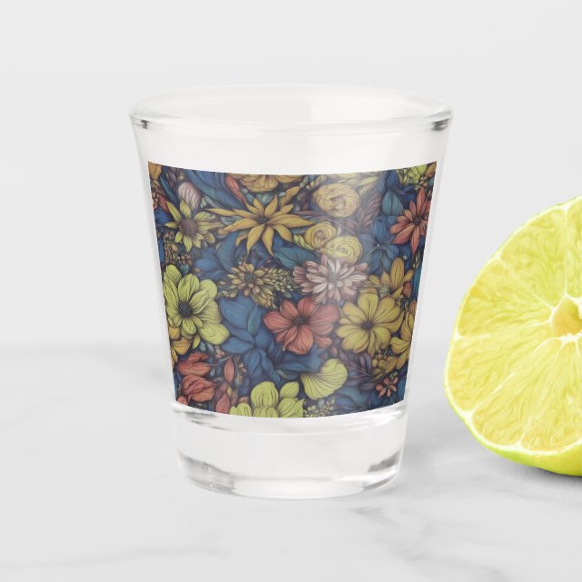Vaso De Chupito Resumen floral #22 (Anverso)