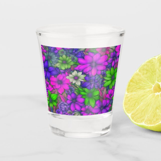 Vaso De Chupito Resumen floral #55 (Anverso)