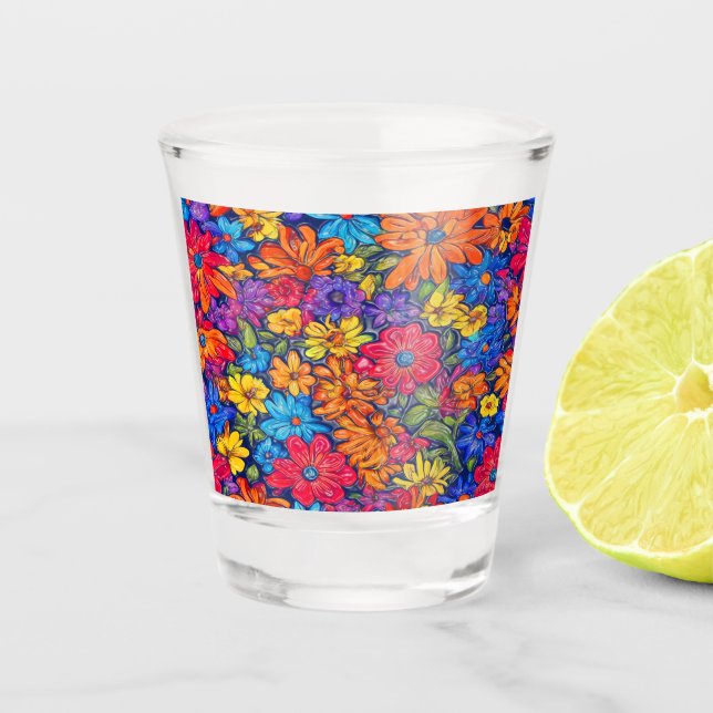 Vaso De Chupito Resumen floral #577 (Anverso)