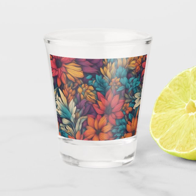 Vaso De Chupito Resumen floral #60 (Anverso)
