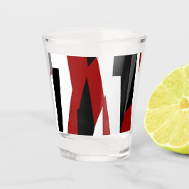 Vaso De Chupito Resumen rojo en blanco y negro