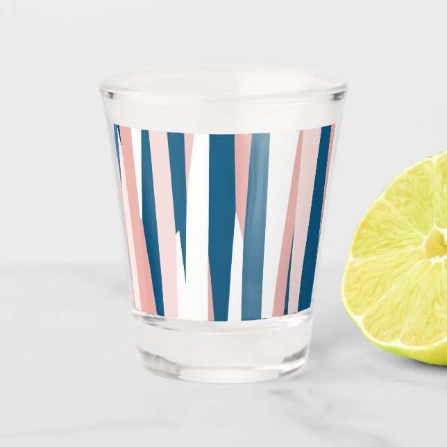 Vaso De Chupito Resumen rosa azul y blanco (Anverso)