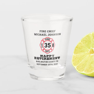 Vaso De Chupito Retiro de bomberos Cruz maltesa delgada de la lín