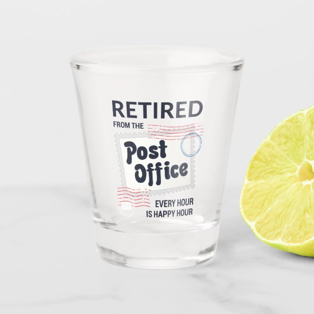 Vaso De Chupito Retiro de trabajador postal Mailman Funny (Anverso)