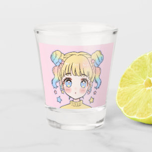 Vaso De Chupito Retrato de niña estrella pastel kawaii