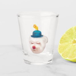 Vaso De Chupito Retrato de perro de payaso meditativo