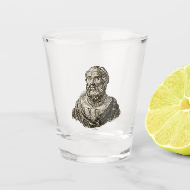 Vaso De Chupito Retrato del filósofo griego antiguo Platón (Anverso)