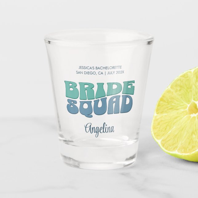 Vaso De Chupito Retro Bachelorette Party Briding Bridesmaid (Anverso)