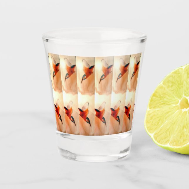 Vaso De Chupito Retro Bird Flying Kingfishers (Anverso)