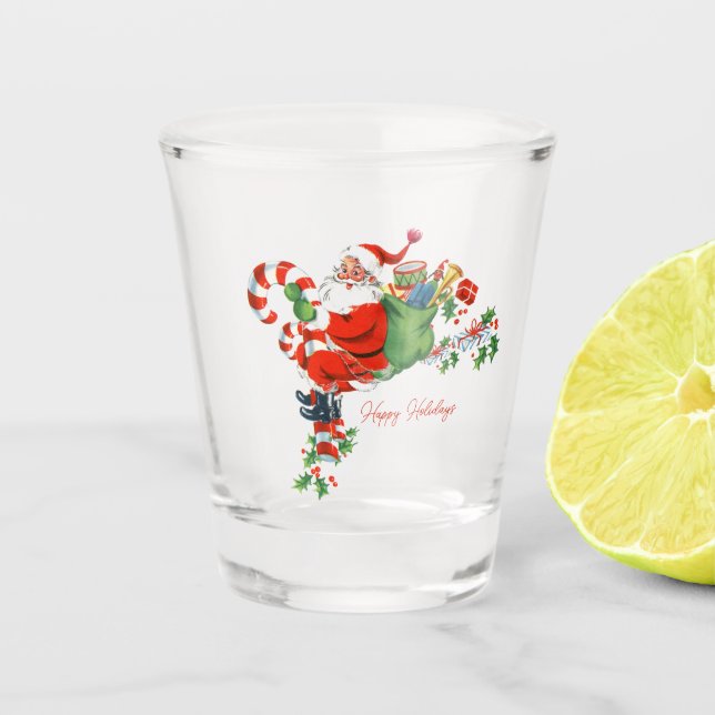 Vaso De Chupito Retro clásico de Santa Navidades (Anverso)