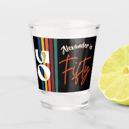 Vaso De Chupito Retro Colorful Striped Fifty Birthday Party 1976