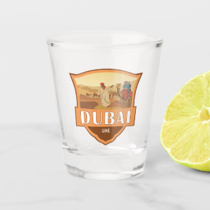 Vaso De Chupito Retro de Safari del desierto de Emiratos Árabes Un