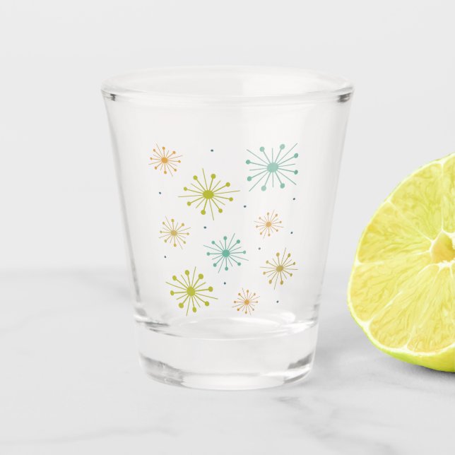 Vaso De Chupito Retro Fuegos artificiales Starburst Funky Mid Cent (Anverso)