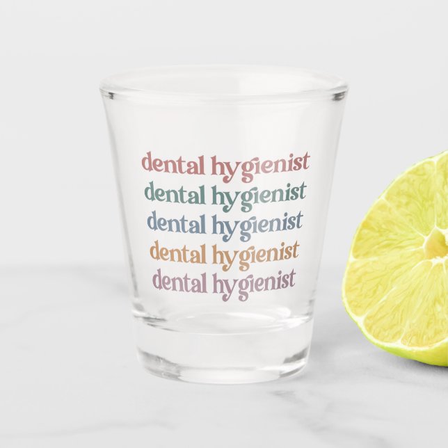 Vaso De Chupito Retro higiénico dental | RDH Dentist Dental gifts (Anverso)