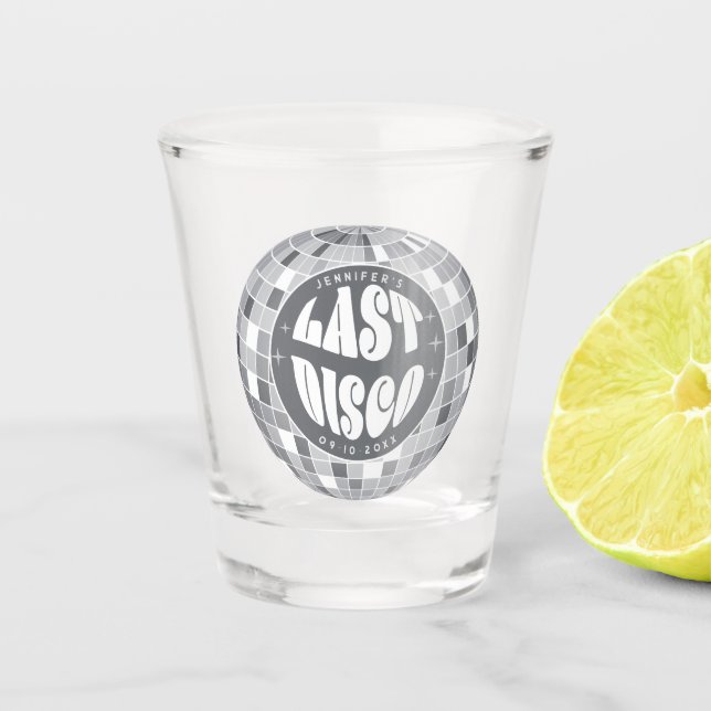Vaso De Chupito Retro Last Disco Bachelorette Favor de fiesta de f (Anverso)