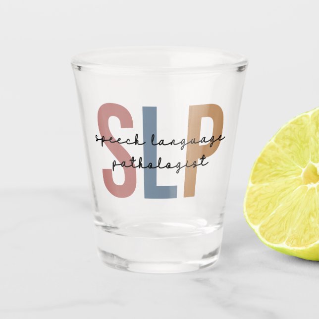 Vaso De Chupito Retro patólogo del lenguaje de voz SLP (Anverso)