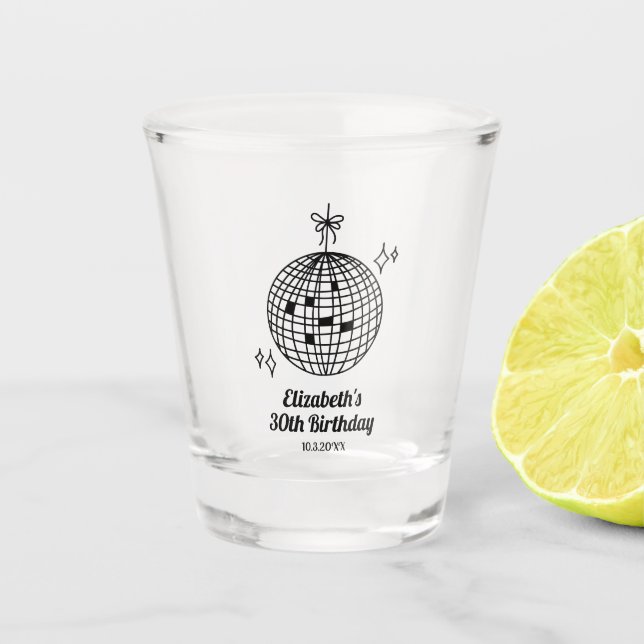 Vaso De Chupito Retro Personalizado Disco Ball Birday Shot Glass (Anverso)