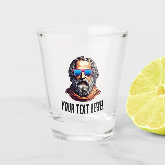 Vaso De Chupito Retro Philosopher Bust - Texto Personalizado (Anverso)