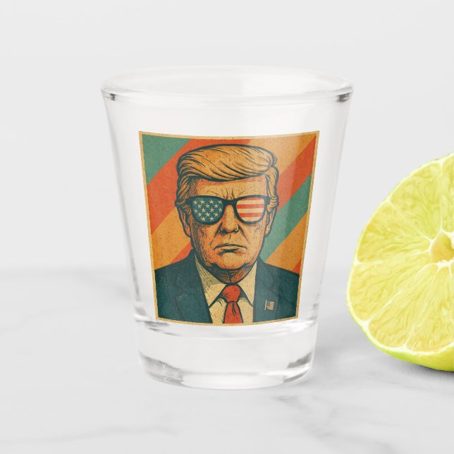 Vaso De Chupito Retro Trump (Anverso)