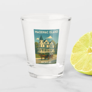 Vaso De Chupito Retro Viaje Antiguo Isla Mackinac Michigan