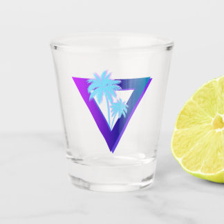 VASO DE CHUPITO RETROWAVE SYNTHWAVE PALM TREES TRIANGLE SHOT GLASS