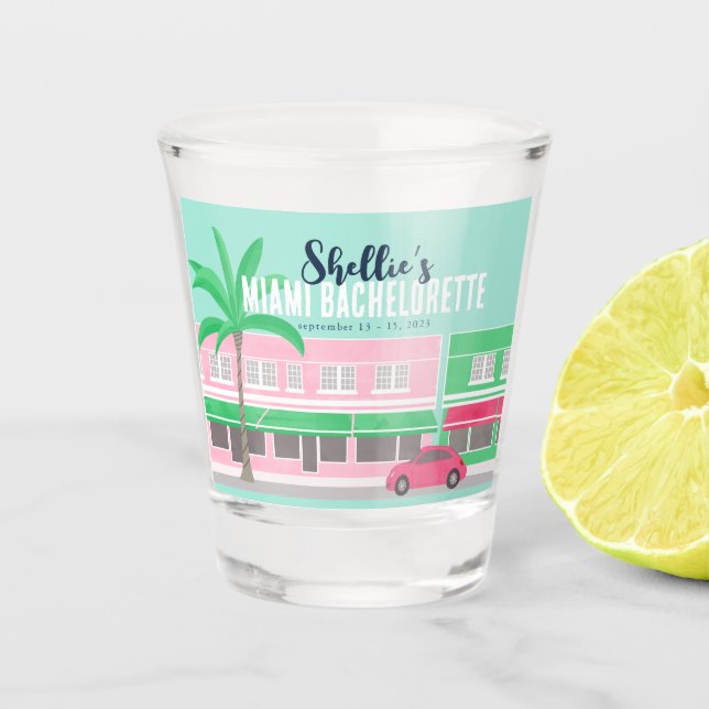Vaso De Chupito Reúnete conmigo en Miami Bachelorette (Anverso)