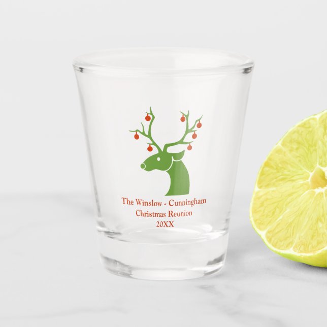 Vaso De Chupito Reunión familiar de Navidades personalizados (Anverso)