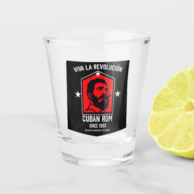 Vaso De Chupito Revolución de los bebedores de ron libre cubanos (Anverso)