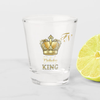 Vaso De Chupito Rey de Cumpleaños Corona Real Monograma de Lujo