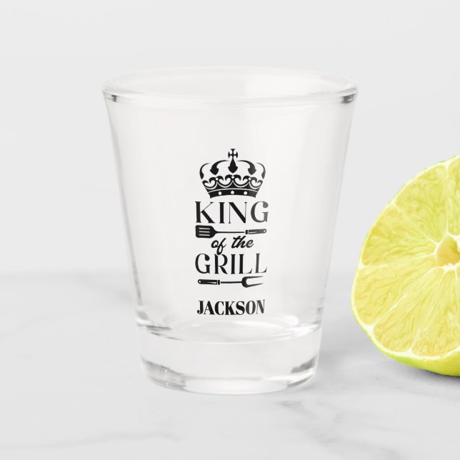 Vaso De Chupito Rey de la Parrilla (Anverso)