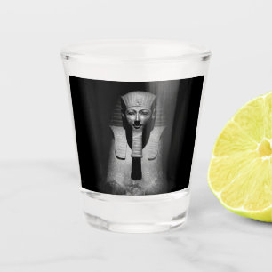 Vaso De Chupito Rey del faraón blanco y negro