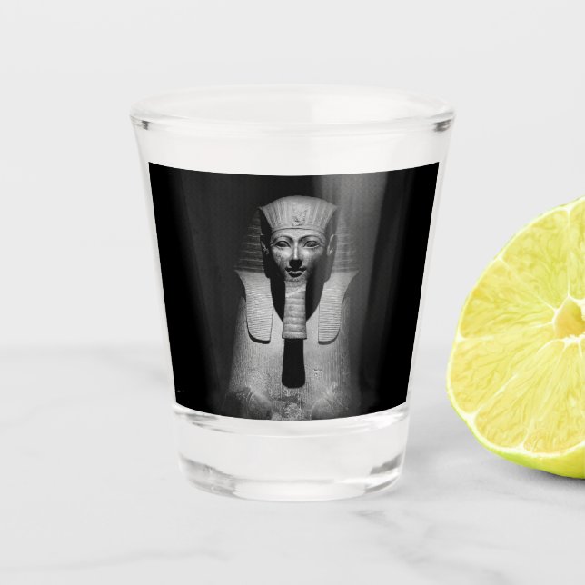 Vaso De Chupito Rey faraón blanco y negro (Anverso)