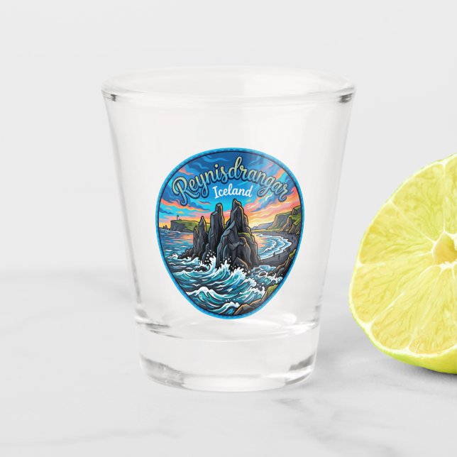 Vaso De Chupito Reynisdrangar Islandia (Anverso)