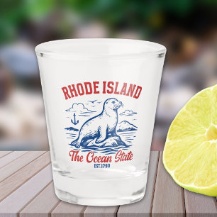 Vaso De Chupito Rhode Island Seal Illustration for Tourists