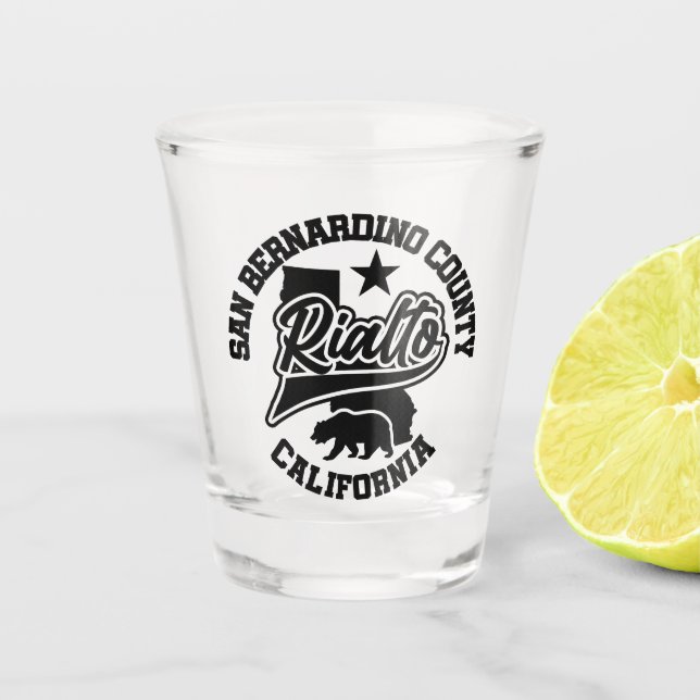 Vaso De Chupito Rialto, California (Anverso)