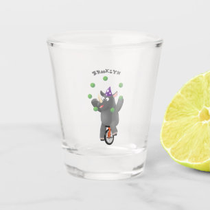 Vaso De Chupito Rinocerontes divertidos y lindos en monociclo