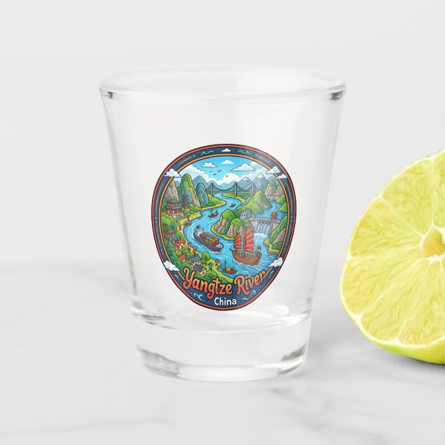 Vaso De Chupito Río Yangtsé China (Anverso)