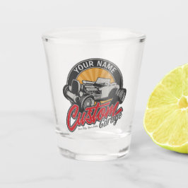 Vaso De Chupito Roadster Personalizado retro de Hot Rod Garage per
