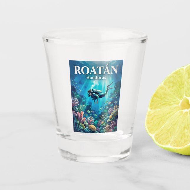 Vaso De Chupito Roatán Honduras (Anverso)