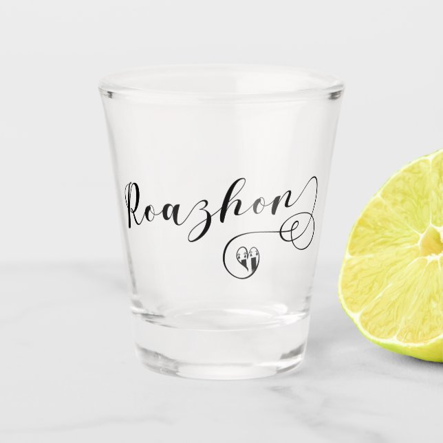 Vaso De Chupito Roazhon, Bandera de Rennes en el Corazón, bretón (Anverso)