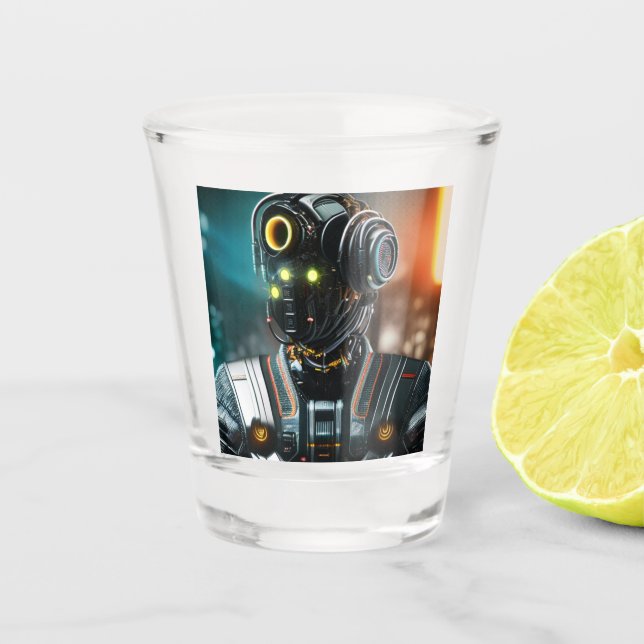 Vaso De Chupito Robot 3 vidrio de disparo (Anverso)
